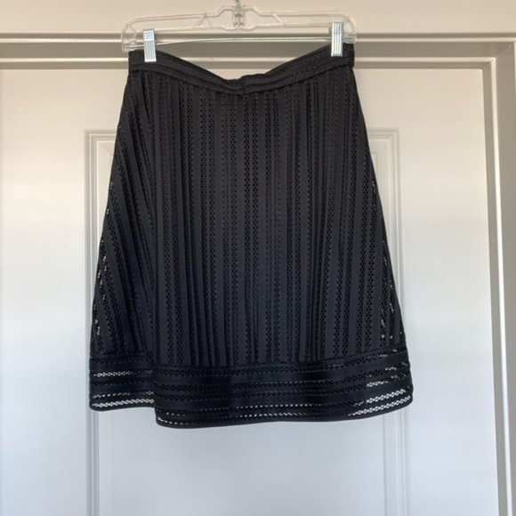 STRIPED EYELET SKIRT